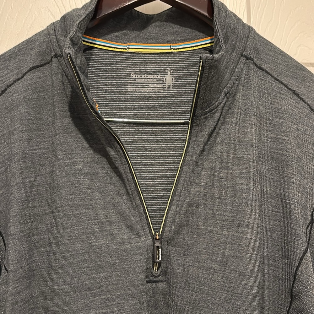 Smartwool Charcoal and Yellow Quarter-Zip Pullover - Picture 6 of 7